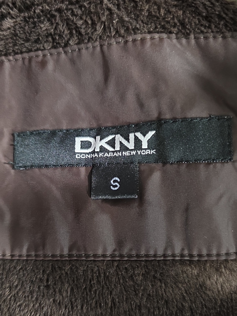 DKNY Women's Quilted Hooded Puffer Coat - Dark Brown Size Small (W587) - Picture 5 of 5